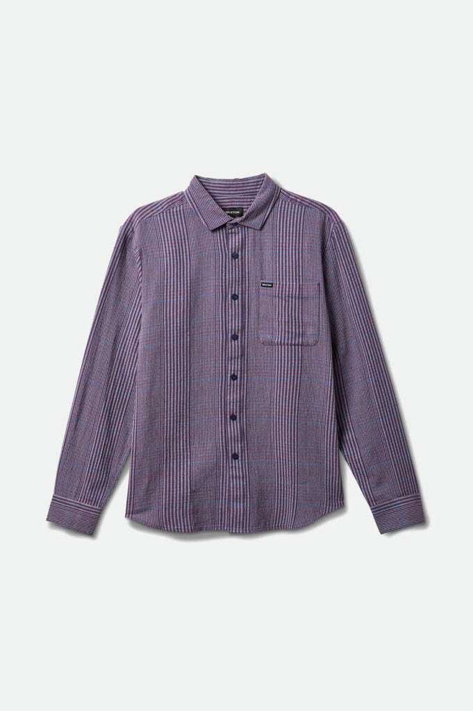 Brixton Bixby L/S Flannel - Island Berry/Pacific Blue/Canal Blue