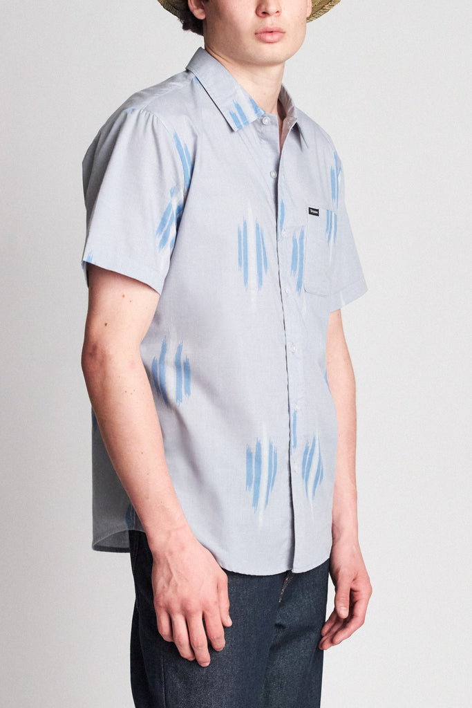 Brixton Charter Print S/S Woven - Light Blue/White