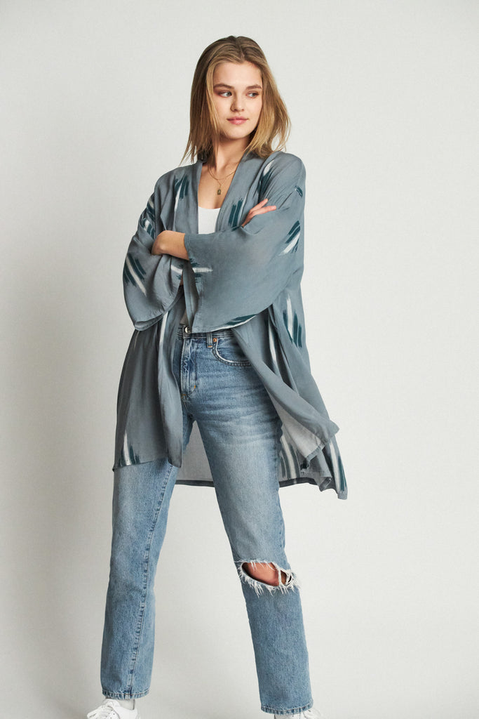 Brixton Evangeline Kimono - Blue Stone