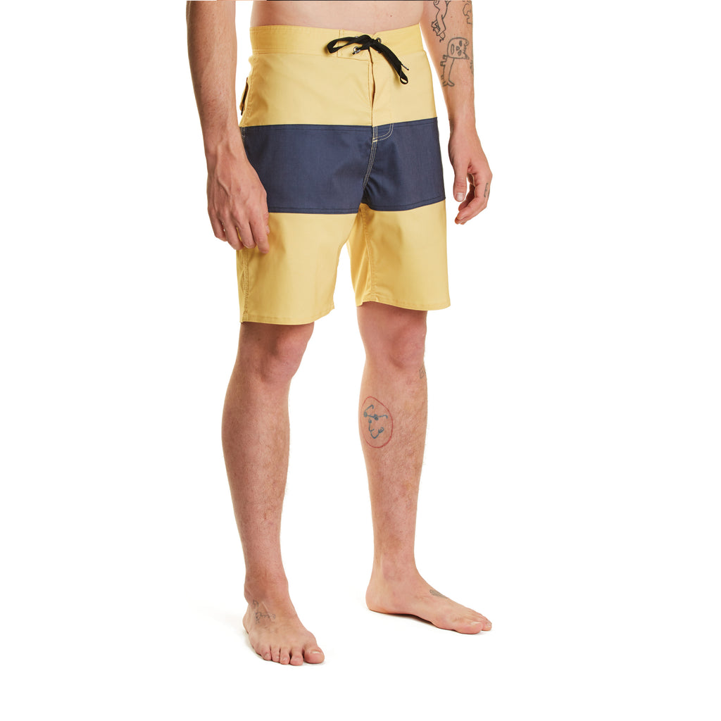 Brixton Barge Stripe Trunk - Yellow/Navy