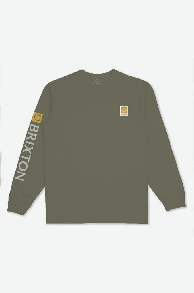 Brixton Beta II L/S Tee - Olive Surplus/Mineral Grey Garment Dye