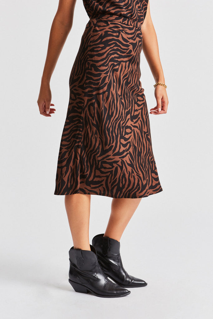 Brixton Helena Midi Skirt - Zebra