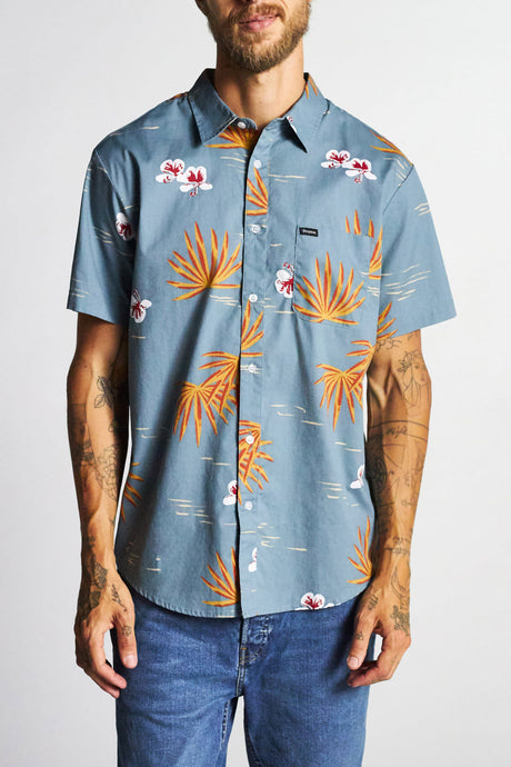 Charter Print S/S Woven - Blue Haze