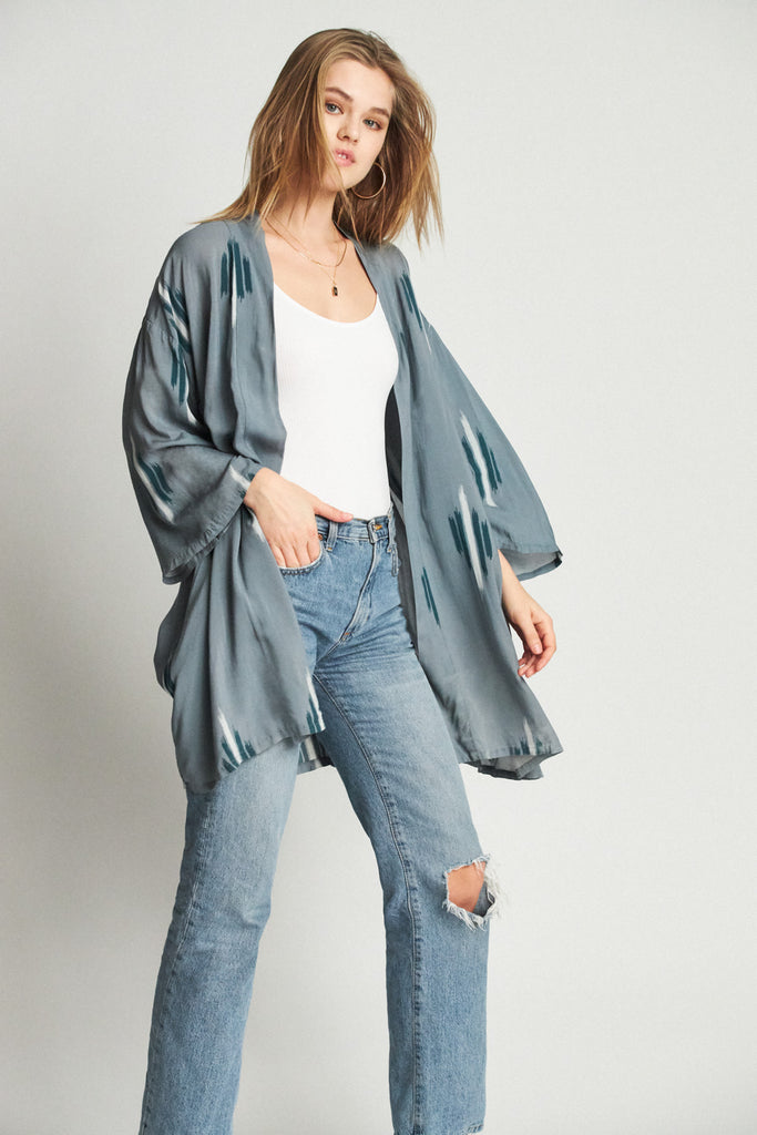 Brixton Evangeline Kimono - Blue Stone