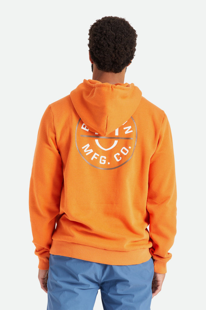 Brixton Crest Hood - Burnt Orange/Desert Palm/White