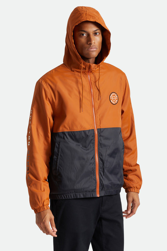 Brixton Claxton Crest Lined Hood Jacket - Caramel/Black