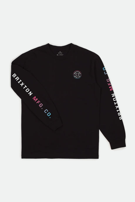 Crest L/S Standard Tee - Black/Light Blue/Pink