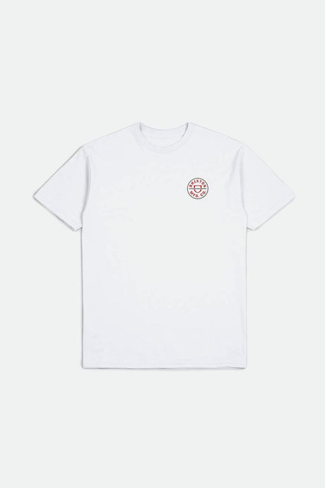 Crest II S/S Standard Tee - White/Aloha Red/Dark Earth