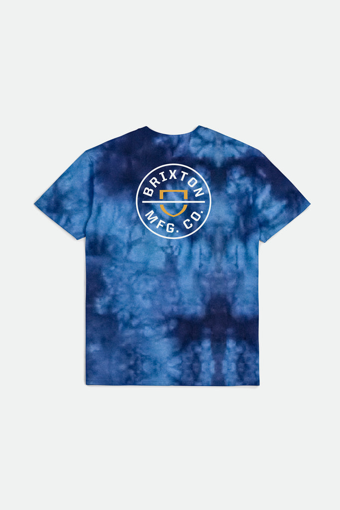 Brixton Crest II S/S Standard Tee - Navy/Sky Blue Cloud Wash