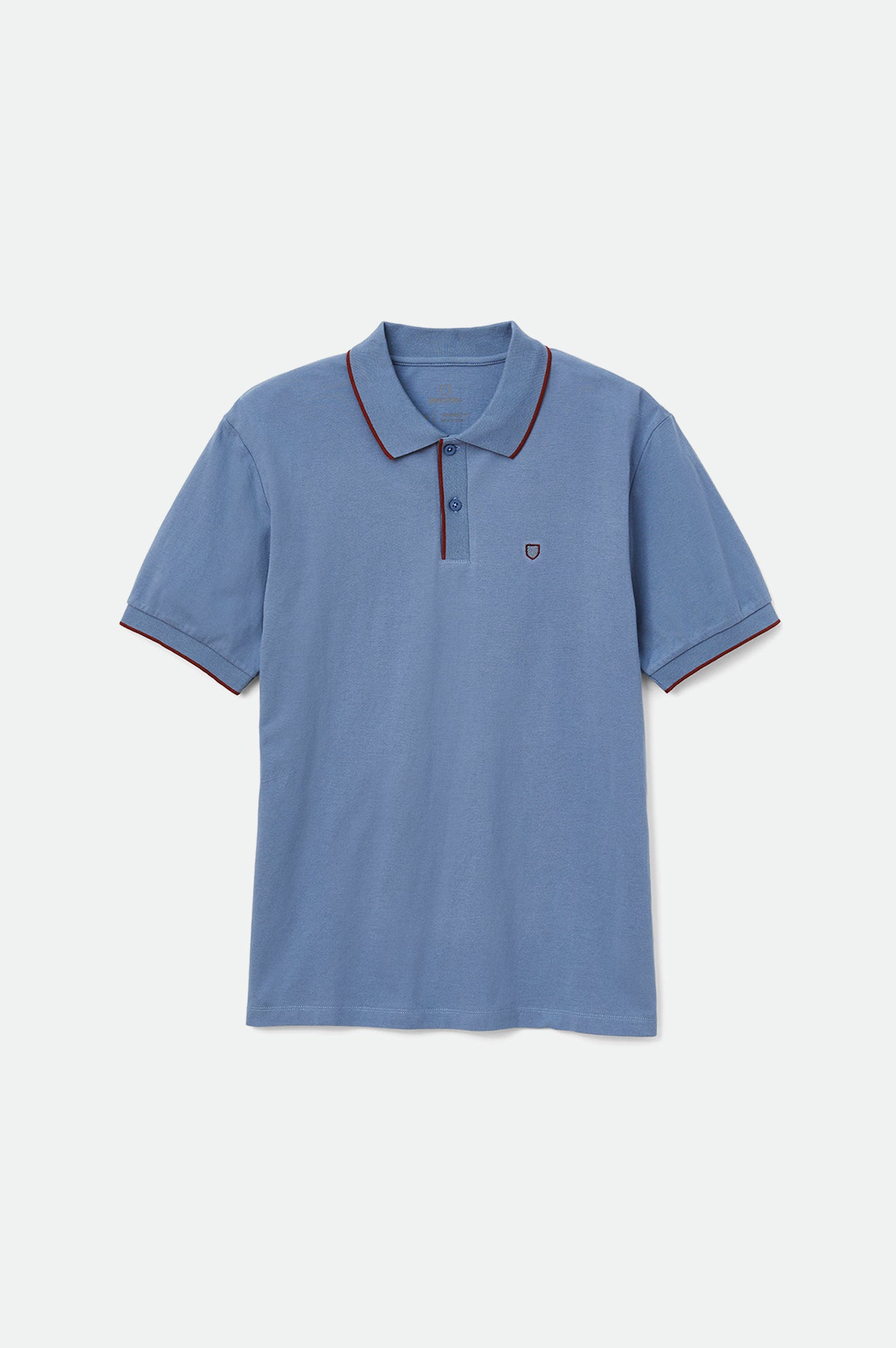 Men's Proper S/S Polo Knit - Slate Blue/ Dark Brick - Front Side