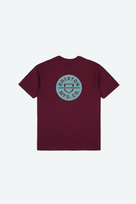 Crest II S/S Standard Tee - Burgundy/Abstract Blue