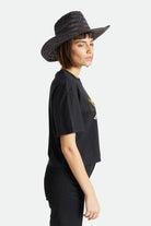 Brixton Unisex Houston Straw Cowboy Hat - Black | Side fit