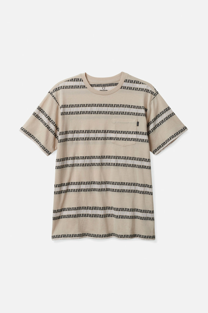 Brixton Hilt S/S Pocket Knit - Beige/Black/White