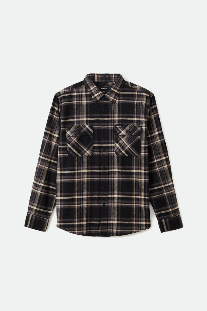 Brixton Bowery Stretch L/S Utility Flannel - Black/Charcoal II