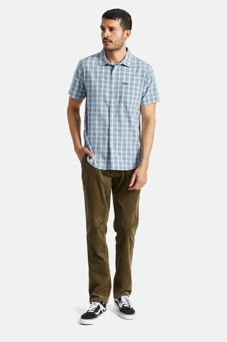 Charter Plaid S/S Woven - Blue Mirage