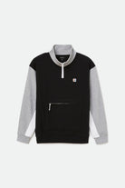 Men's Alton 1/4 Zip Mock Neck - Black/Grey/Heather Grey/Beige - Front Side