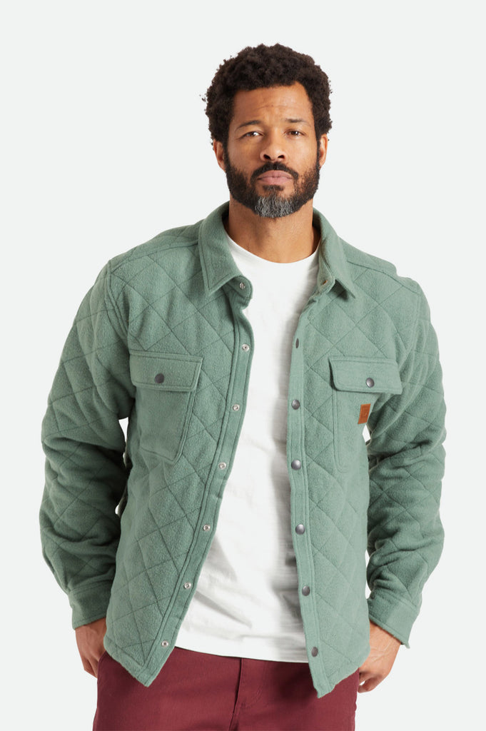 Brixton Cass Quilted Fleece Jacket - Dark Forest