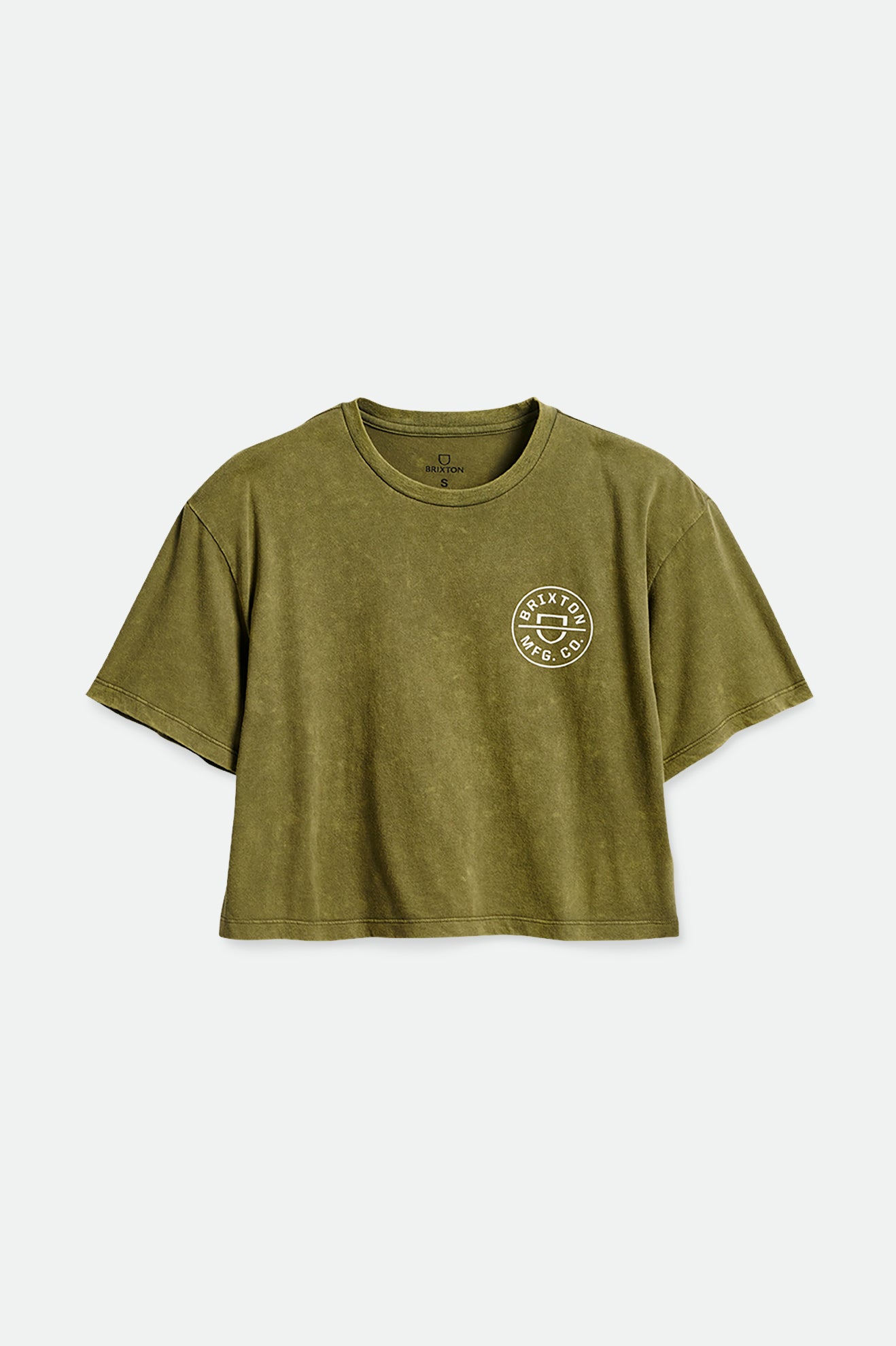 Women's Crest Women's S/S Skimmer Tee - Military Olive/Beige Cloud Wash - Front Side