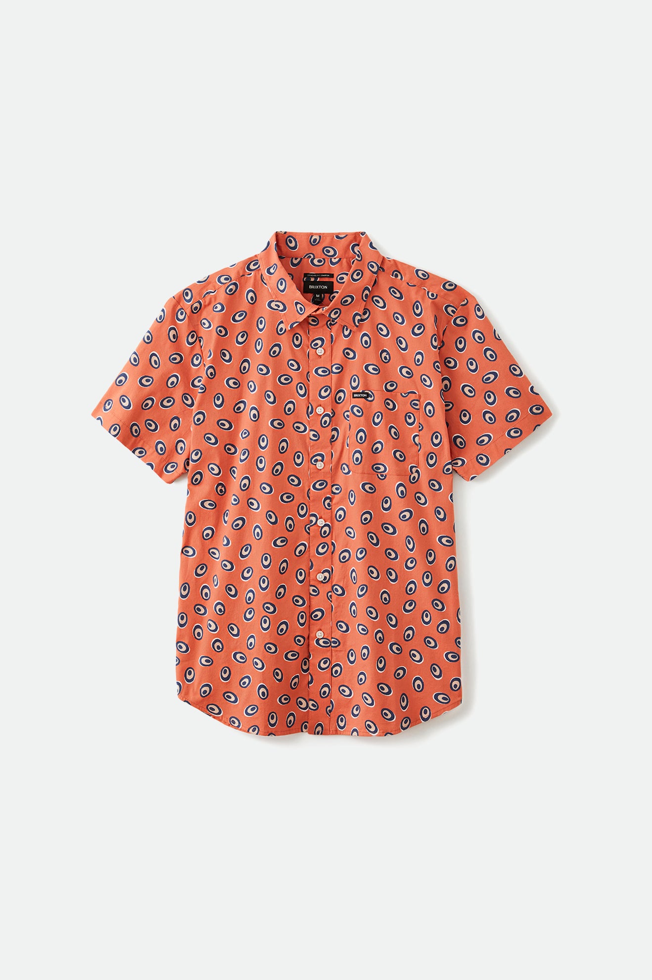 Men's Charter Print S/S Woven - Apricot Jam - Front Side
