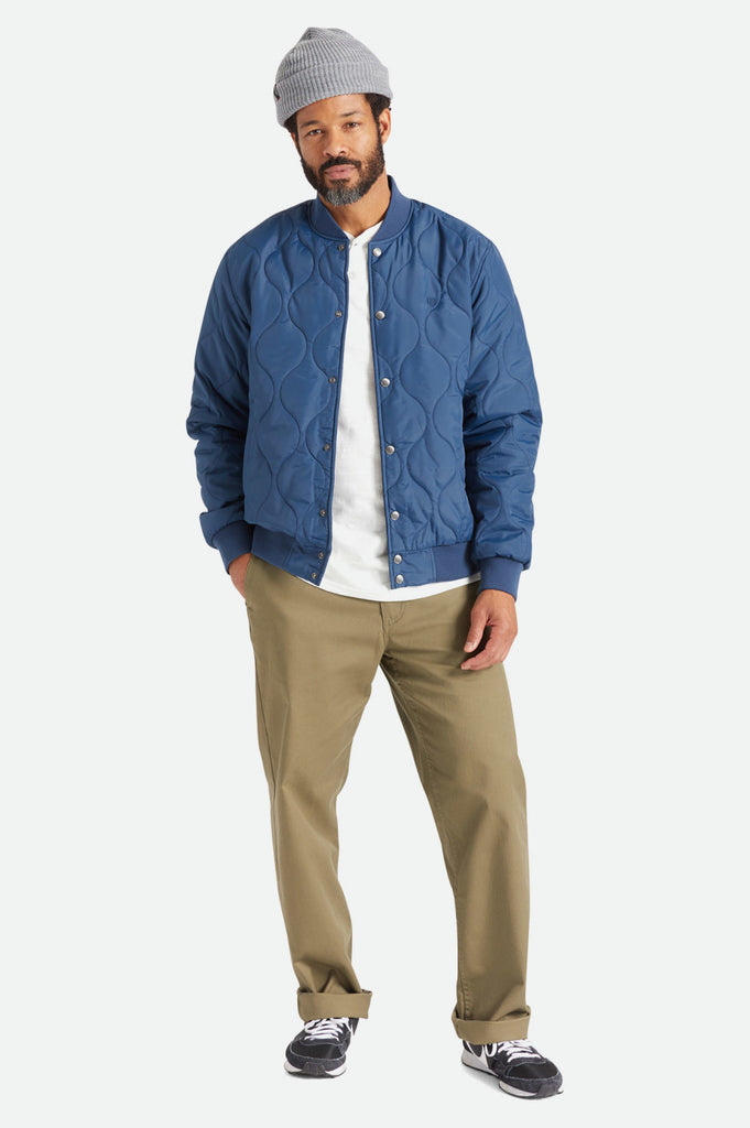 Brixton Dillinger Quilted Bomber Jacket - Moonlit Ocean