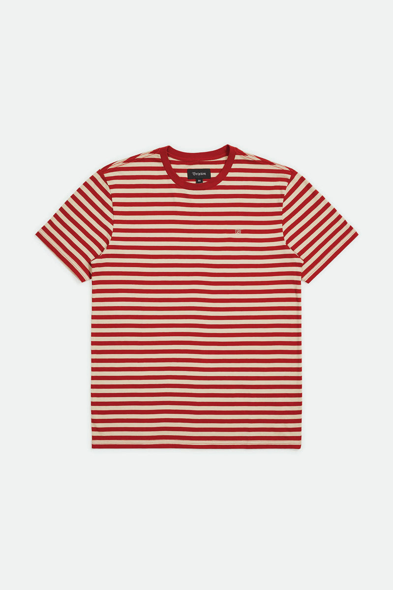 Hilt Mini Stripe S/S Knit - Vanilla/Cardinal – Brixton Australia