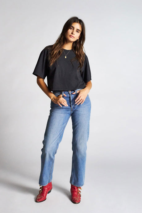 Amanda S/S Crop Tee - Black