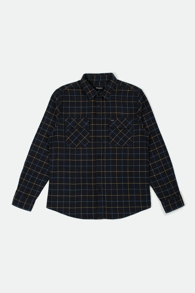 Brixton Bowery L/S Flannel - Washed Black/Blue