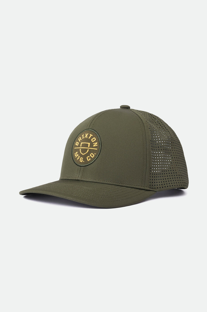 Unisex Crest Crossover MP Snapback - Military Olive - Front Side