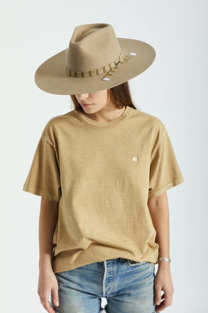 Brixton Leigh Felt Fedora - Sand