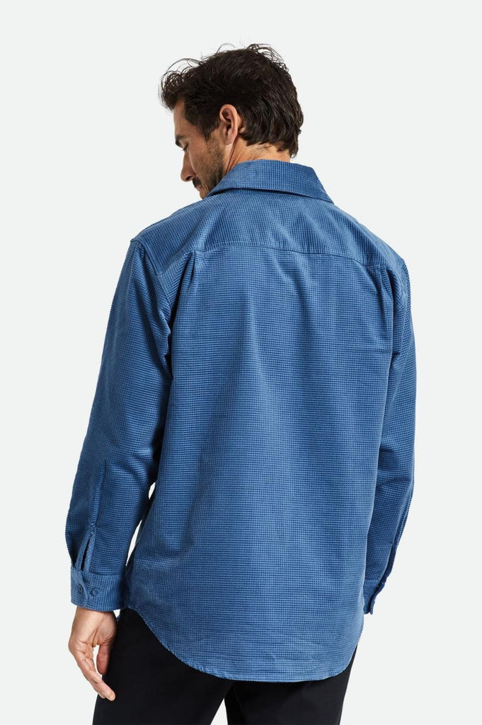 Brixton Porter L/S Waffle Corduroy - Joe Blue