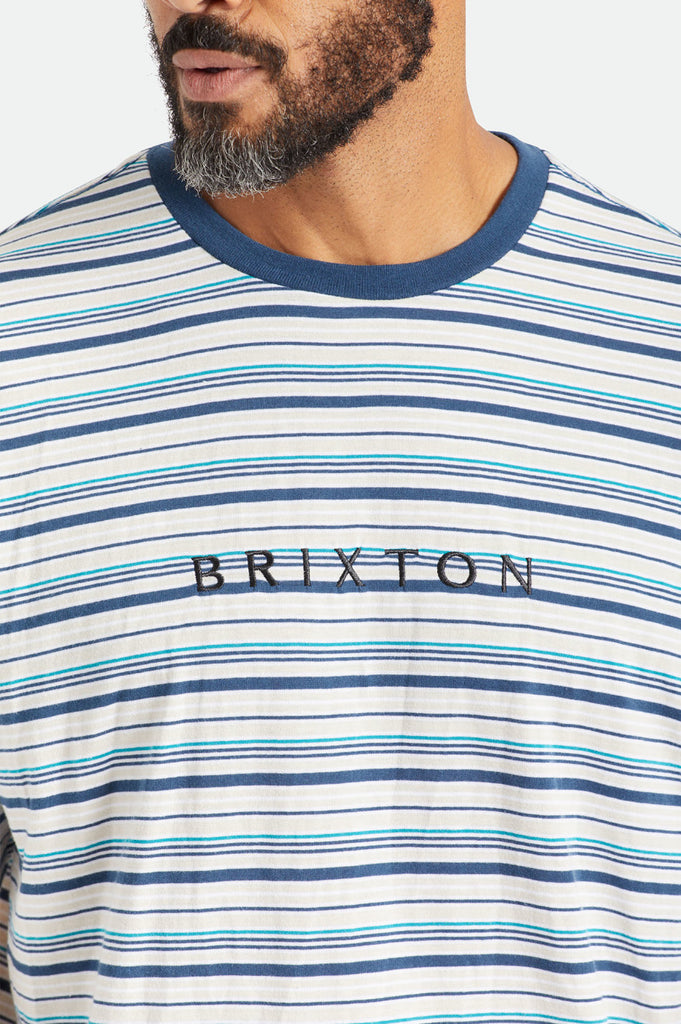 Brixton Hilt Boxy Alpha Line S/S Knit - Moonlit Ocean/Beige/Joe Blue