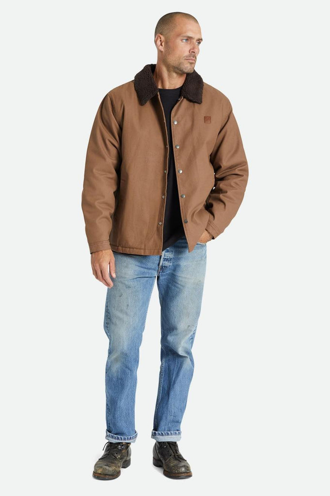 Brixton Beta Sherpa Lined Coaches Jacket - Desert Palm