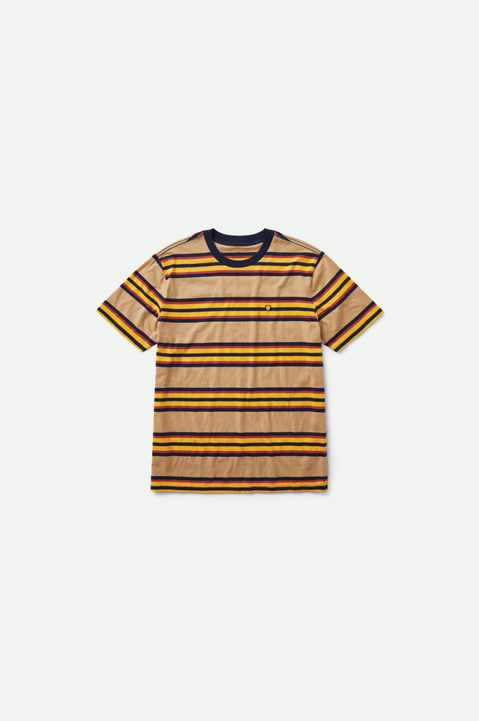 Brixton Hilt Shield S/S Knit - Tan/Golden Glow/Navy