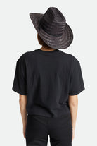 Brixton Unisex Houston Straw Cowboy Hat - Black | Back fit