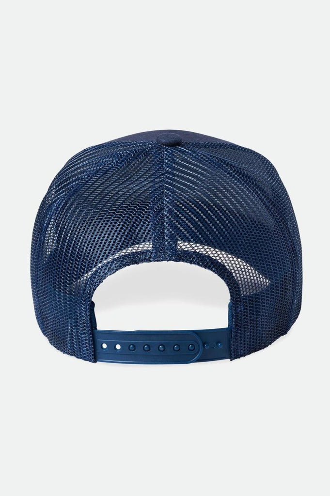 Brixton Alpha Block Netplus MP Trucker Hat - Washed Navy/Washed Navy