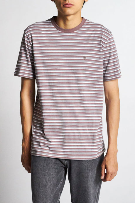 Hilt Mini Stripe S/S Knit - Mauve/Aluminum