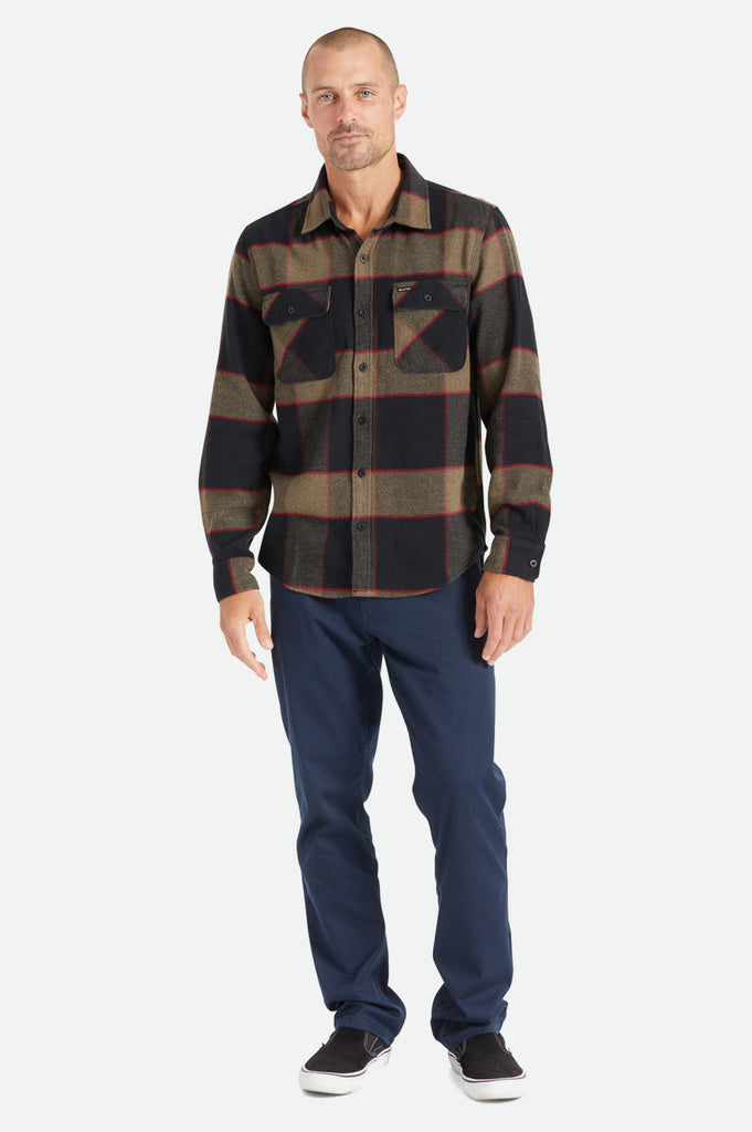 Men's Fit, Featured View | Bowery Flannel - Heather Grey/Charcoal