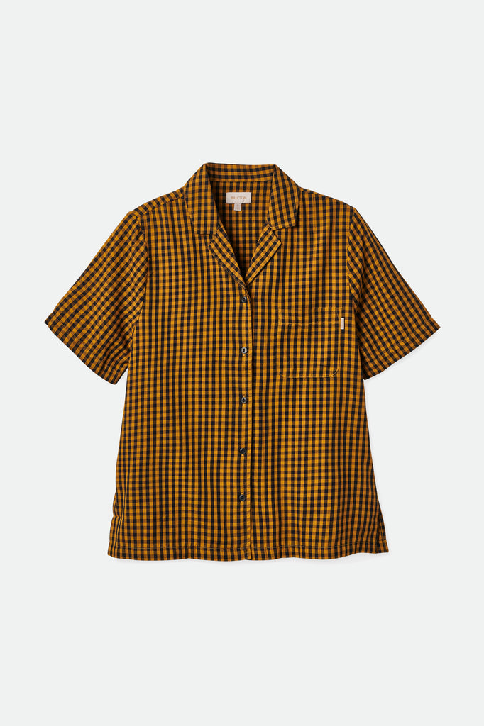 Brixton Bunker Gingham Boyfriend S/S Woven - Medal Bronze