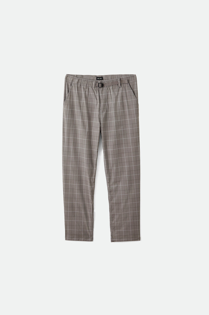 Men's Steady Cinch Taper Crossover Pant - Grey Plaid - Front Side