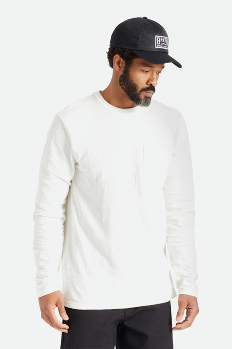 Basic Slub L/S Pocket Tee - Off White