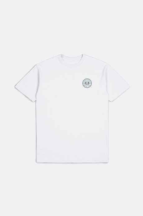 Crest II S/S Standard Tee - White/Teal