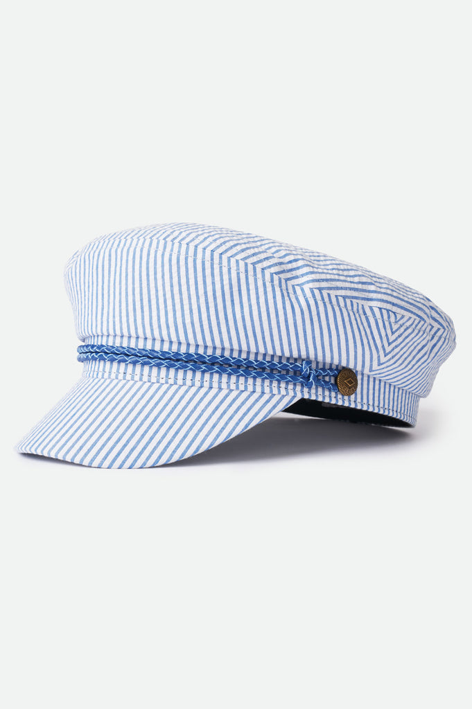 Brixton Ashland Cap - Slate Blue/Off White Seersucker