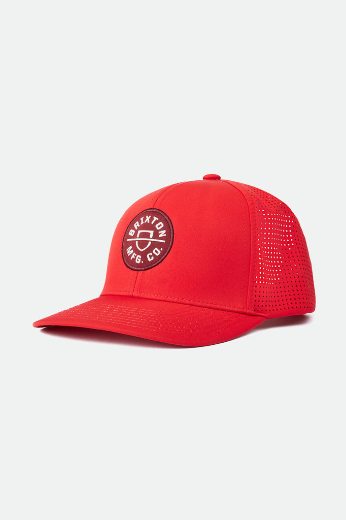 Unisex Crest Crossover MP Snapback - Aurora Red - Front Side