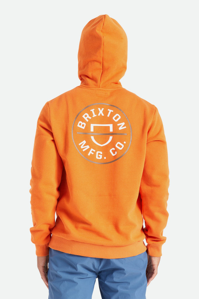 Brixton Crest Hood - Burnt Orange/Desert Palm/White