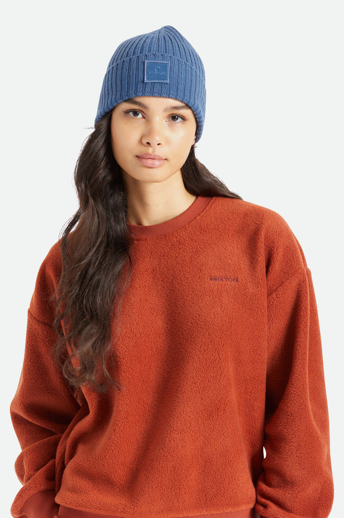 Brixton Alpha Square Merino Wool Beanie - Joe Blue