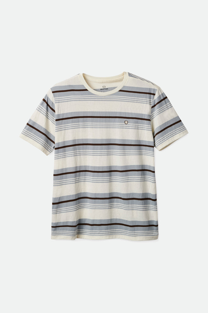 Brixton Hilt Shield S/S Knit - Off White/Haze/Deep Brown