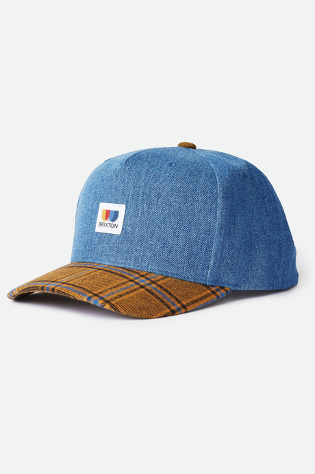 Alton MP Snapback - Washed Denim/Blonde Plaid