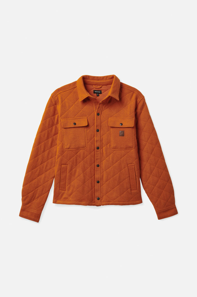 Brixton Cass Quilted Fleece Jacket - Burnt Orange