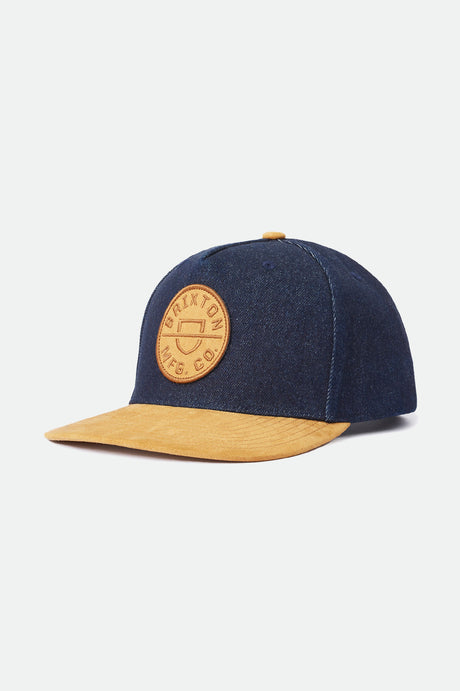 Unisex Crest C MP Snapback - Denim/Caramel Suede - Front Side