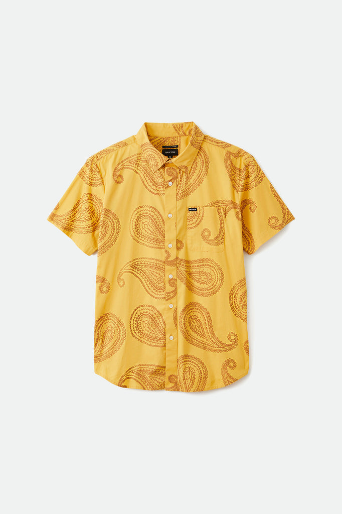 Men's Charter Print S/S Woven - Weller Yellow - Front Side